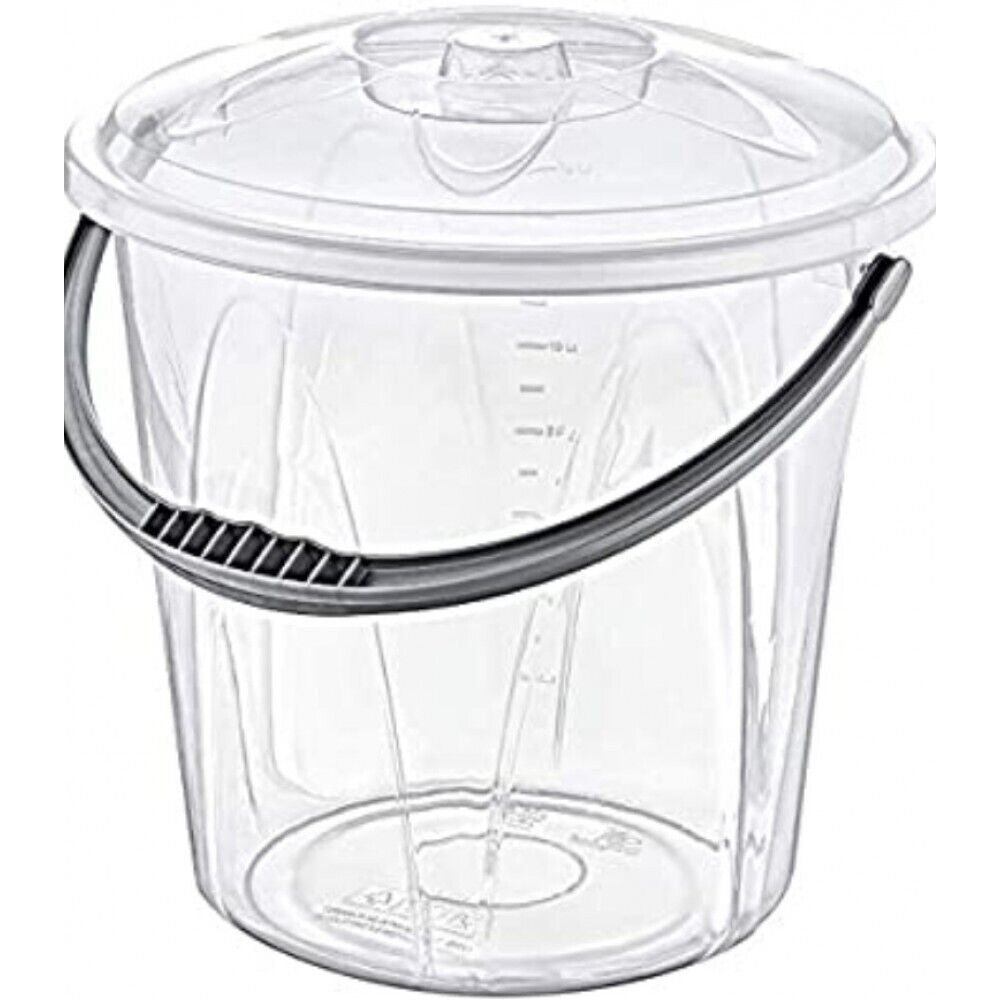 Clear Plastic Bucket Storage 15/20L Clear Carry Handle Storage Container Box Bin