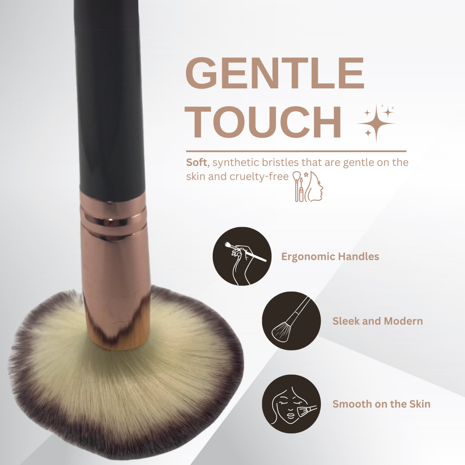 Amene NYC 15pcs Professional Makeup Foundation Brush Set Premium Synthetic Fibre