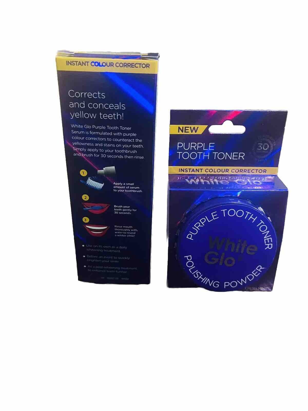 White Glo Purple Tooth Toner Whitening Serum , Polishing Powder