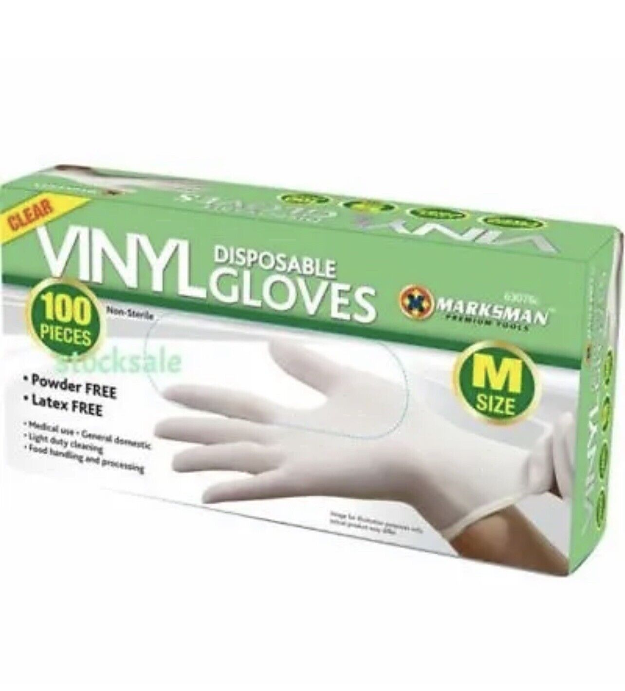 100 PC MEDIUM POWDER FREE VINYL CLEAR DISPOSABLE GLOVES MULTI WORK HAND CARE