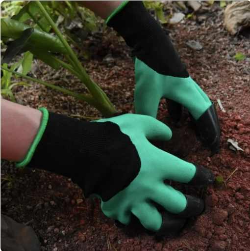 Garden Claw Gloves with Digging and Planting Claws on BOTH hands
