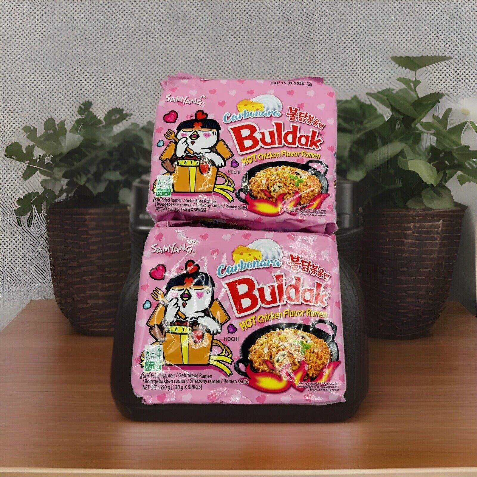 Samyang Buldak Carbonara Hot Chicken Flavor Ramen Halal (Pack Of 2)