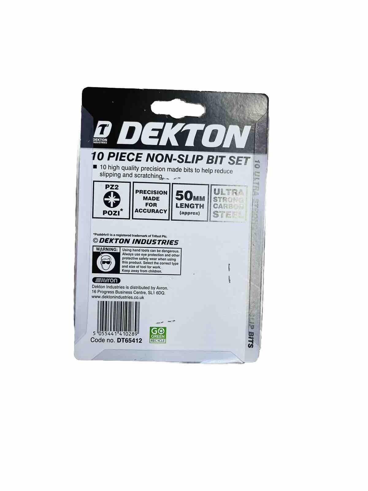 DEKTON 10 PIECE NON-SliP BIT SET