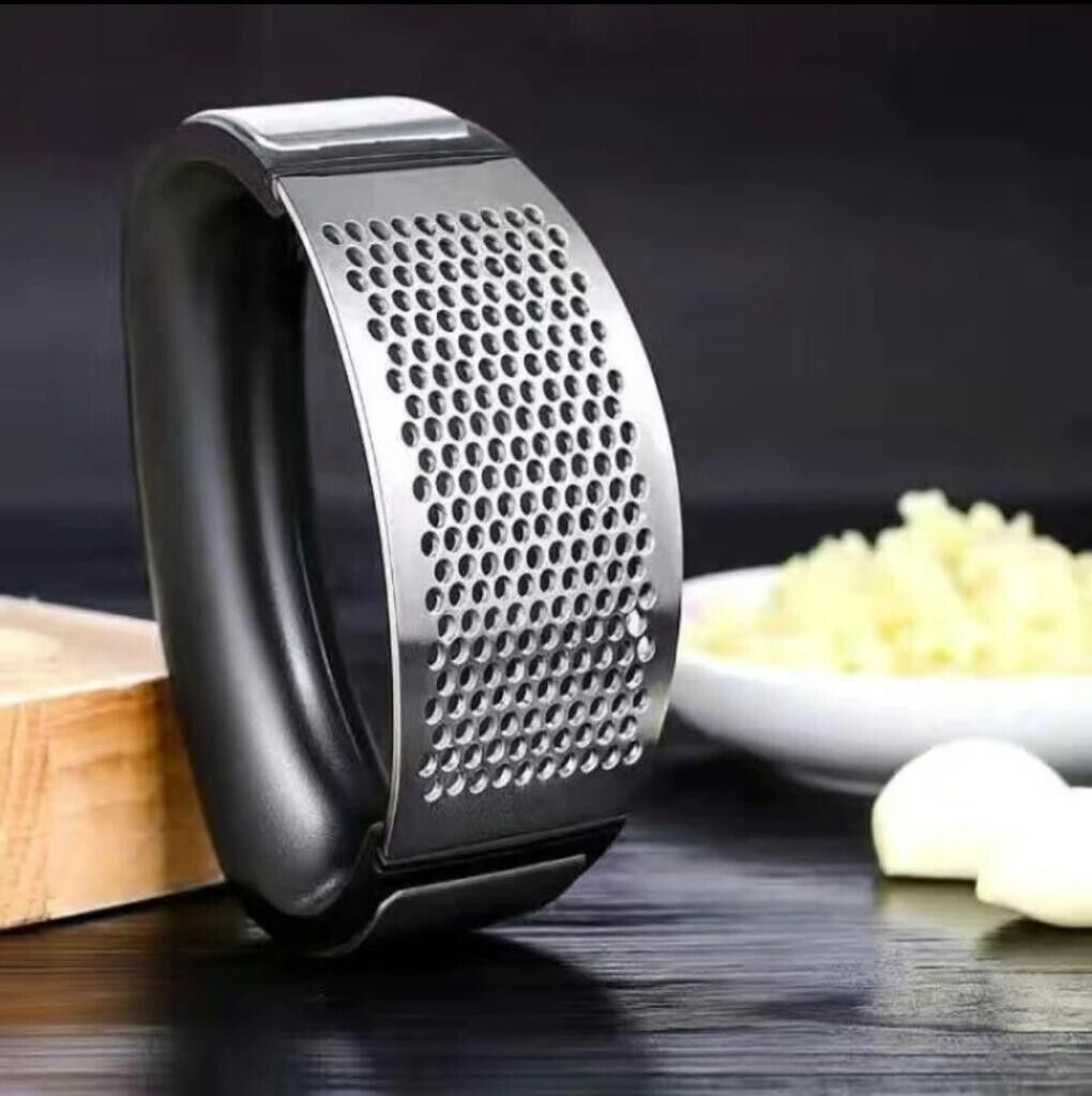 STAINLESS STEEL GARLIC CRUSHER SQUEEZER PRESS MASHER MINCER KITCHEN MANUAL TOOL