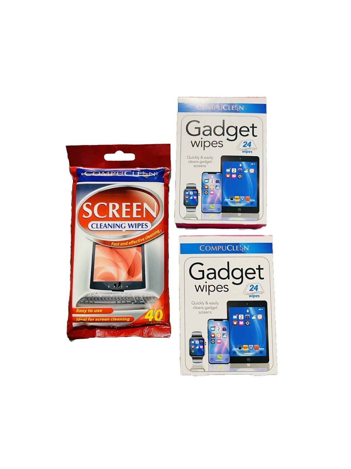 2 Gadget Wipes24 Wipes, Screen Cleaning Wipes 40 Wipes