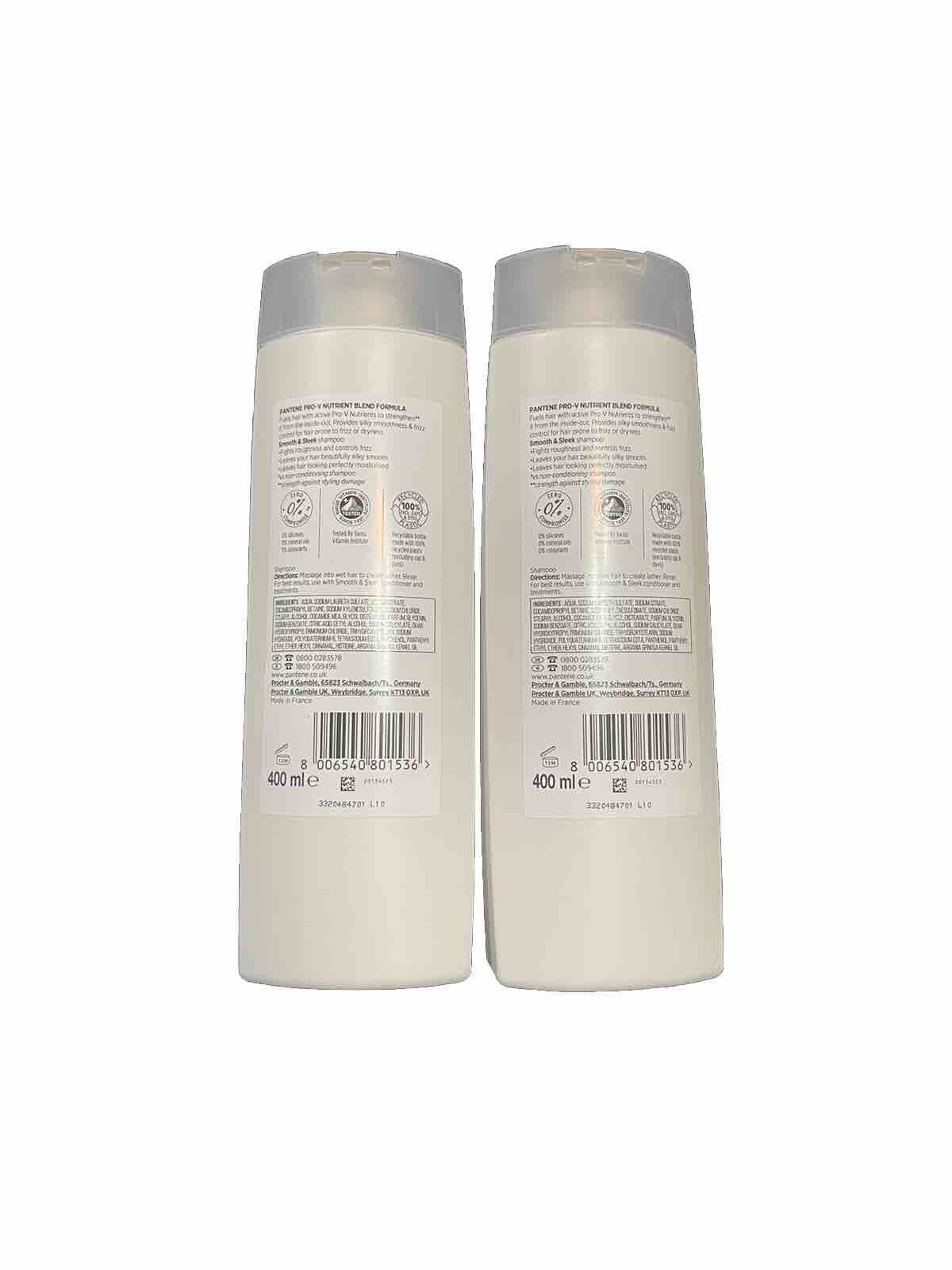 Pantene Smooth & Leek Shampoo 400ml (pack Of 2)