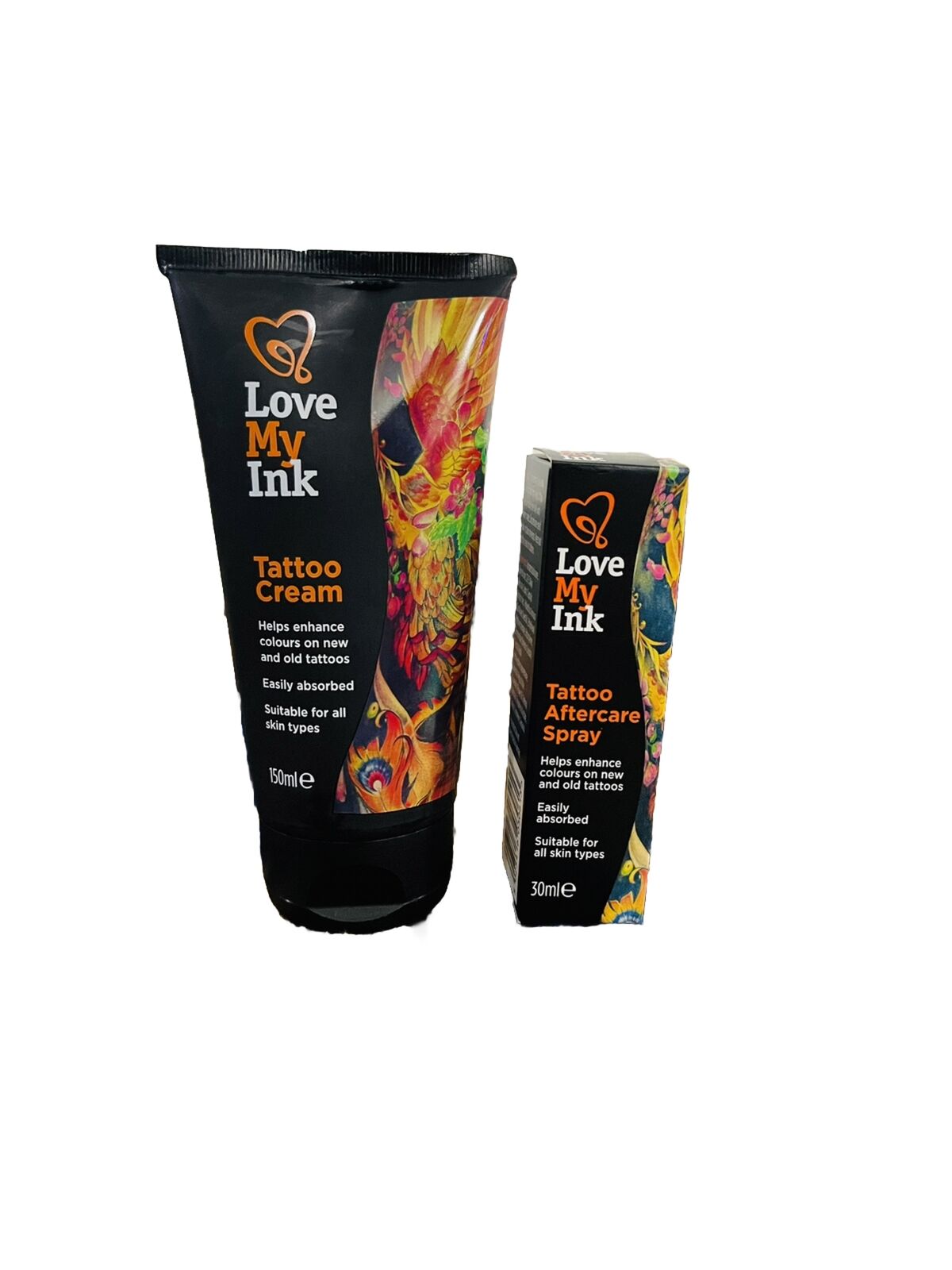 Love My Ink Tattoo Cream 175ml , Tatoo Aftercare Spray 30ml