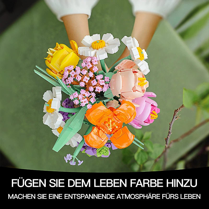 Romantic Bouquet Building Block Diy Artificial Flower Building Bricks Toy Bouquet Decoration Girls Adults Kids Anniversary Gifts