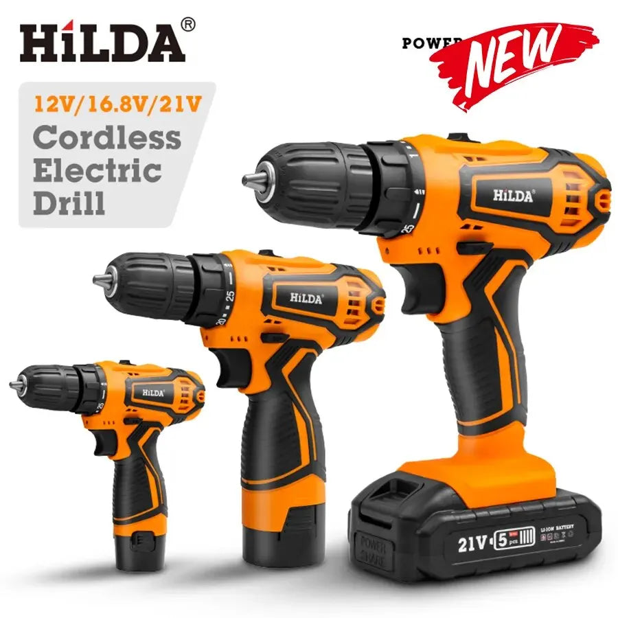 12V 16.8V 21V Cordless Drill Electric Screwdriver Mini Wireless Power Driver DC Lithium-Ion Battery Power Tools