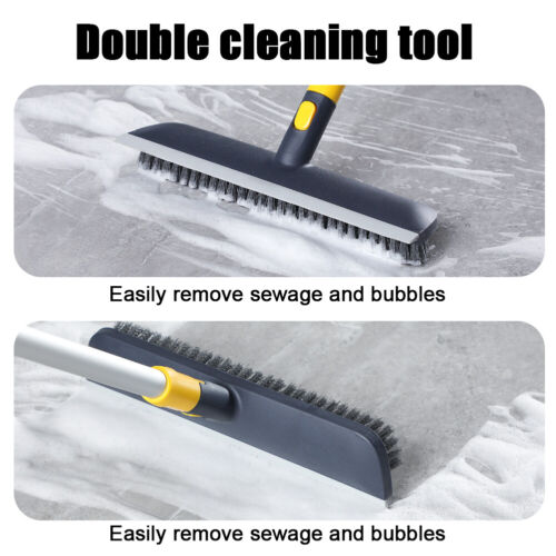 Long Handle Floor Scrub Deck Brush Push Broom Stiff Bristle Brush Wsqueegee